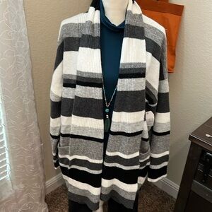 Women’s long sleeve ladies cardigan. Warm layering piece. Necklace NOT included